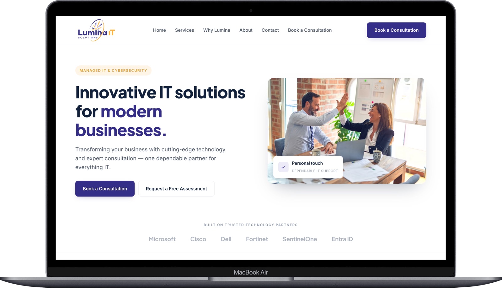Modern Landing Page for a Managed IT (MSP) Firm